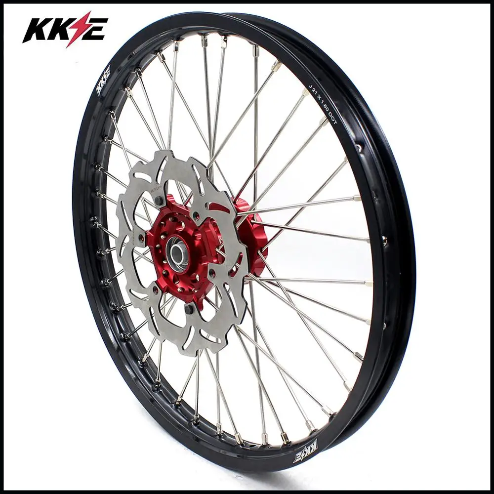 KKE 21/19 полный MX велосипед грязи колеса Набор для SUZUKI RMZ250 2007 2019 RMZ450 2005 красный