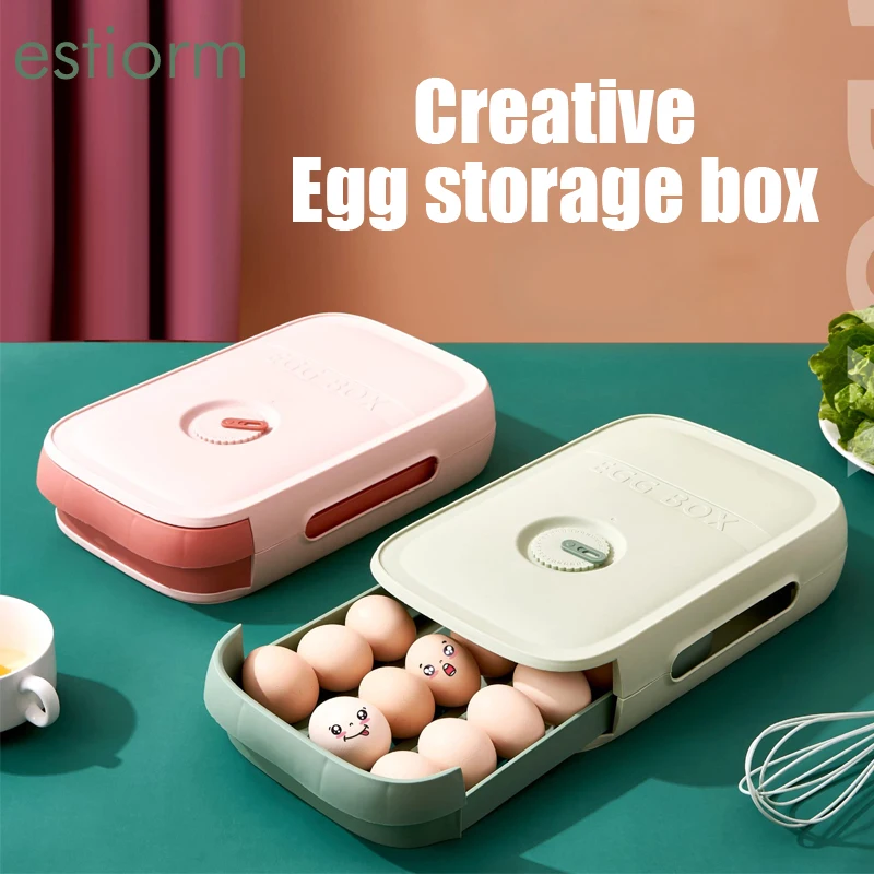 

18-20 count Kitchen Egg Holder, Egg Storage Box for Refrigerator, Fresh-keeping Fridge Organizer,Refrigerator Storage Container