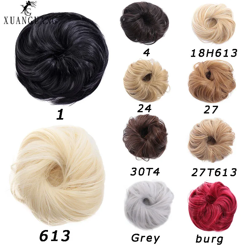 XUANGUANG синтетический парик Резиновая лента вьющиеся волосы булочка пончик