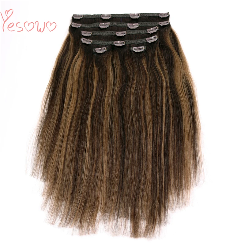 Yesowo 6 шт./компл. для наращивания на всю голову темные корни пианино Цвет смешанный