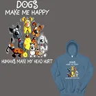 Термонаклейки на одежду Dogs Make Me Happy, термонаклейки для футболок