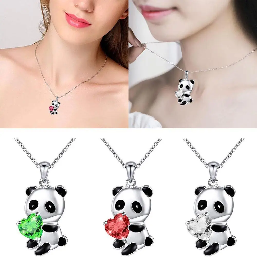 Новинка 2020 модное ожерелье с изображением панды медведя сердца круглой формы