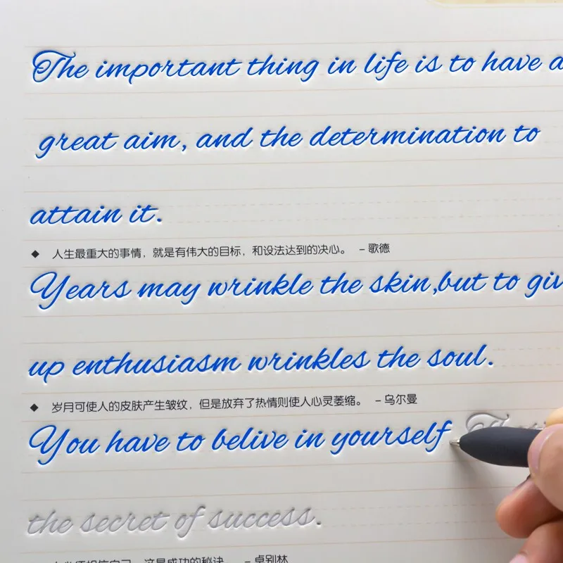 Cursive Writing English Calligraphy Copybook For Adult Children Exercise Groove Handwriting Practice Boo | Канцтовары для офиса и