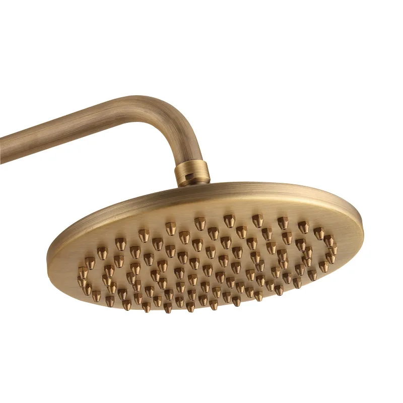 8 inch Classic Antique Brass Rainfall Shower head 8'' Black Rose Gold Round Showerhead with Copper Nozzle SH112 images - 6