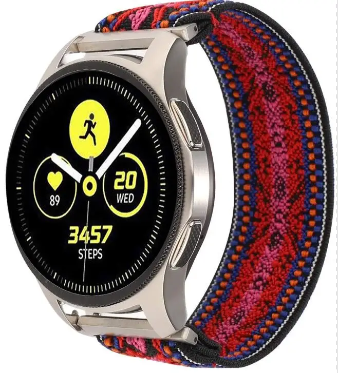 Эластичный нейлоновый ремешок для часов Samsung Galaxy Watch 46 мм active 2 40 44 18 20 22 браслет на