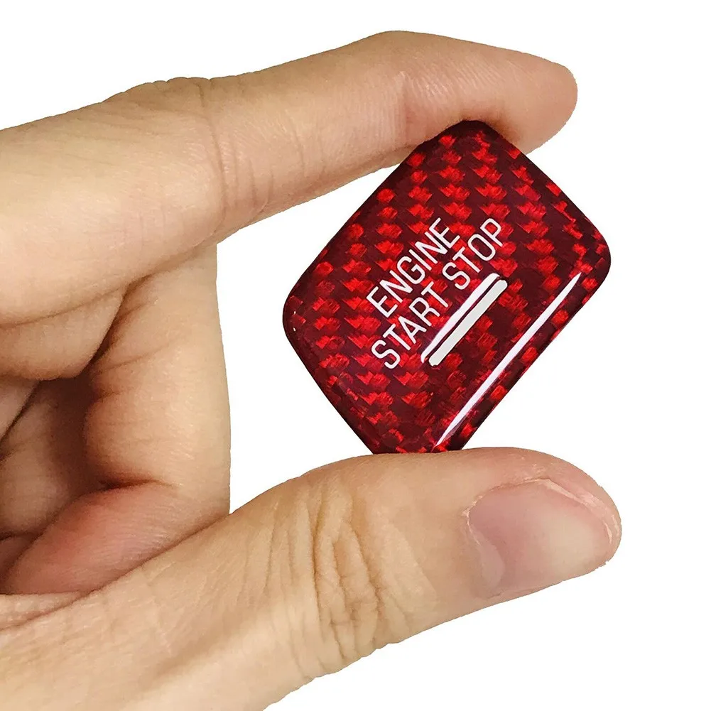 

Carbon Fiber Engine Start Stop Button Cover Trim Decoration Keyless Red