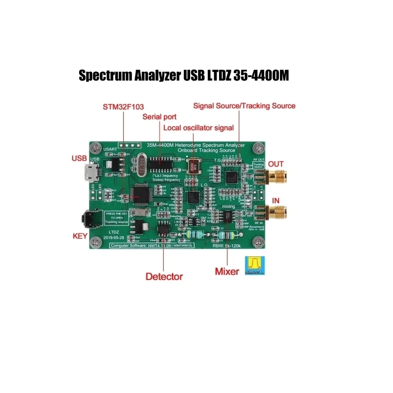Анализатор спектра USB LTDZ 35 4400M источник сигнала с источником отслеживания PCB