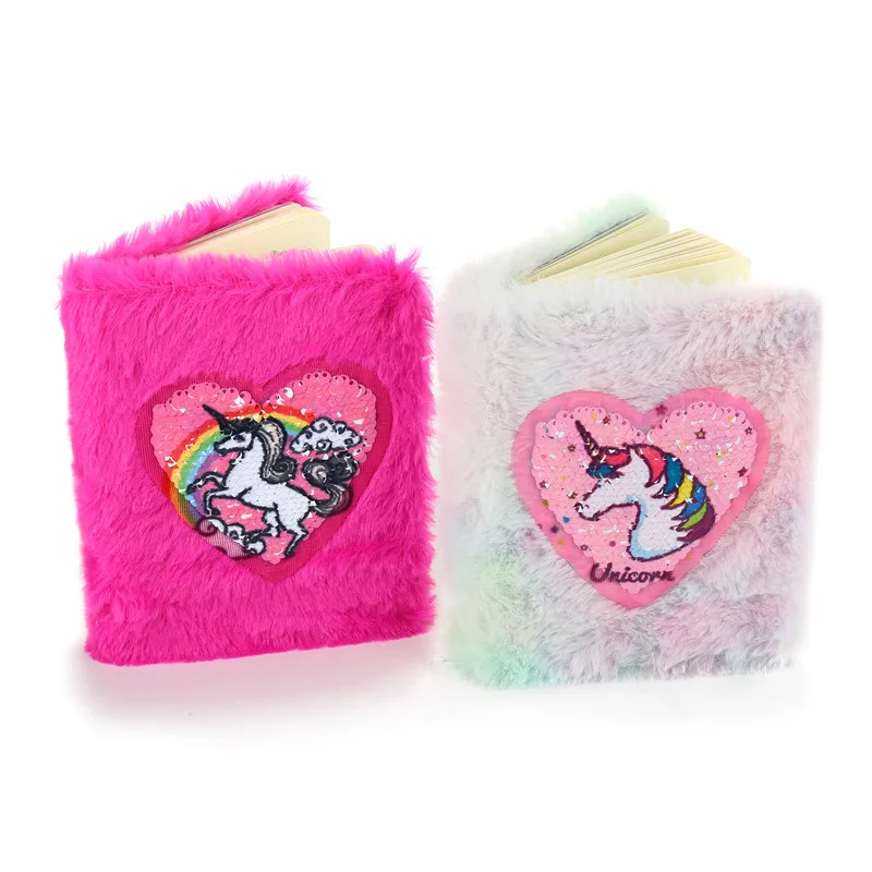 Портативные блокноты a6 с блестками в форме сердца для студентов мягкий меховой