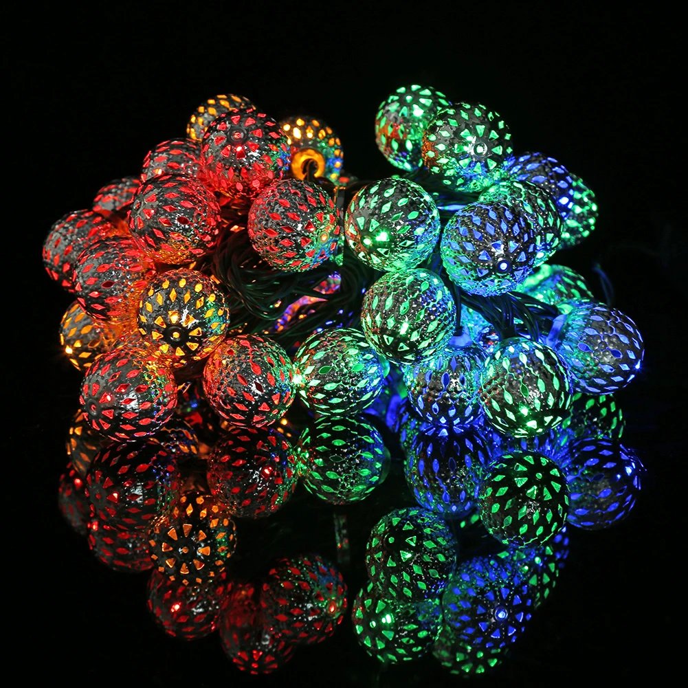 

New LEDS Crystal ball 5M/7M Solar Lamp Power LED String Fairy Lights Solar Garlands Garden Christmas Decor For Outdoor
