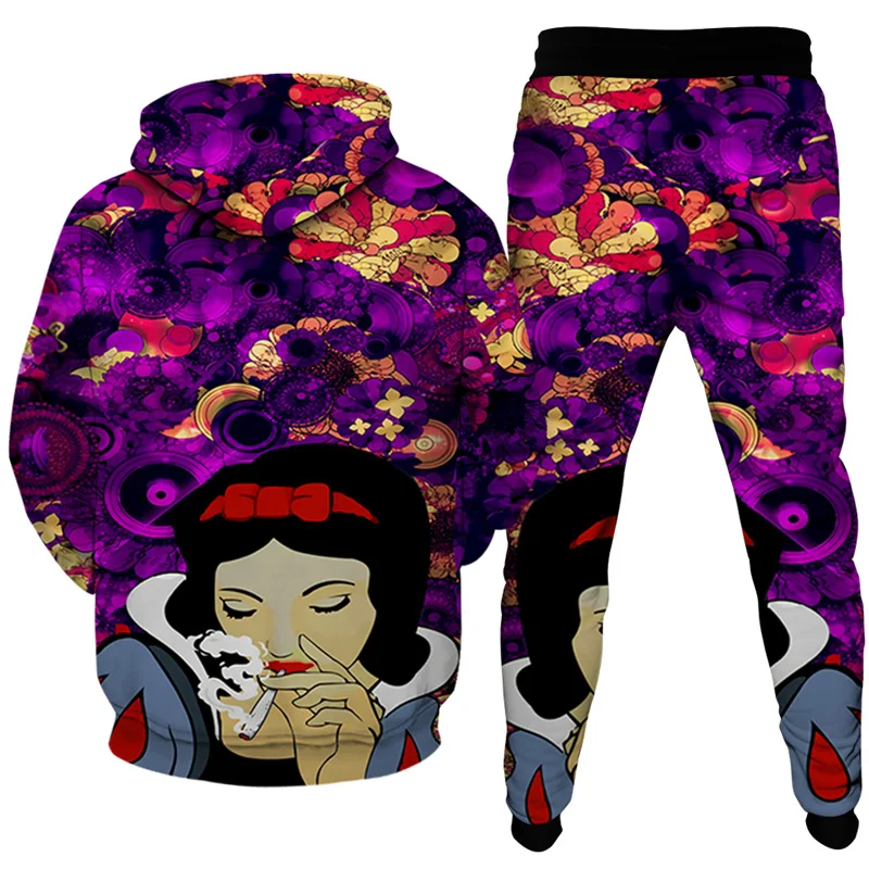 

3D personalized printed sweater suit men's and women's fashion sports Hoodie casual pants suit in autumn and winter of 2021