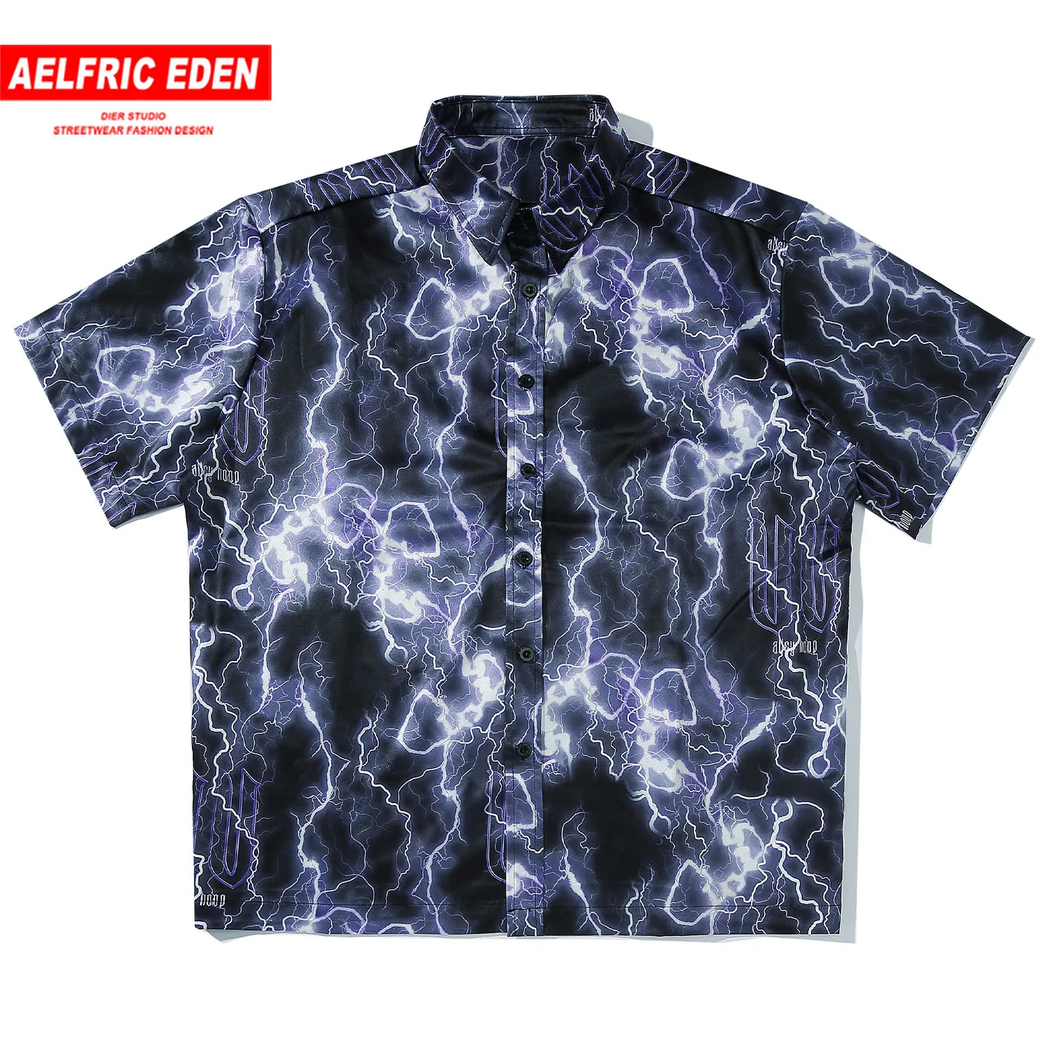 Мужская хлопковая рубашка с короткими рукавами Повседневная Свободная уличная в