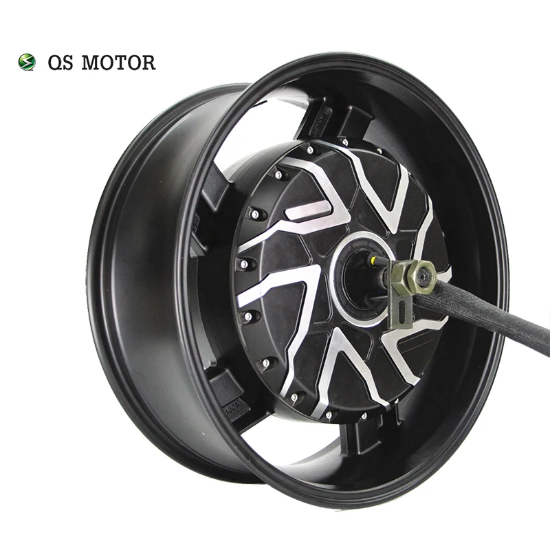 QS Motor 17*6.0inch 12000W 273 V4 MAX 157KPH General Designed 120kph In Wheel Motor BLDC Dual Shaft Hub Motor For E-Motorcycle