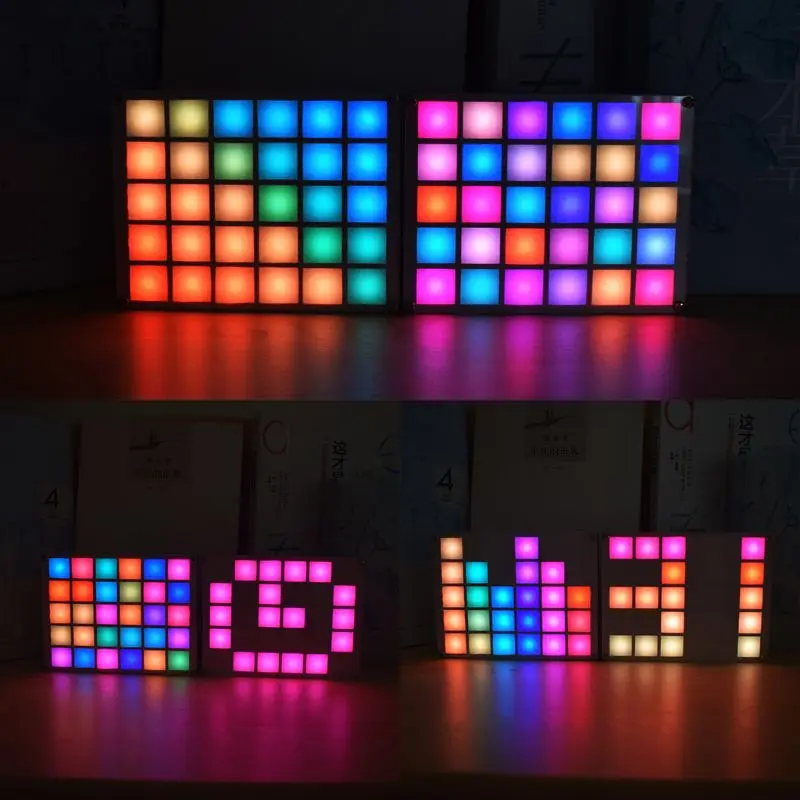 

Multi-function LED Cool Music spectrum Colorful Palette Clock DIY Electronic Kit