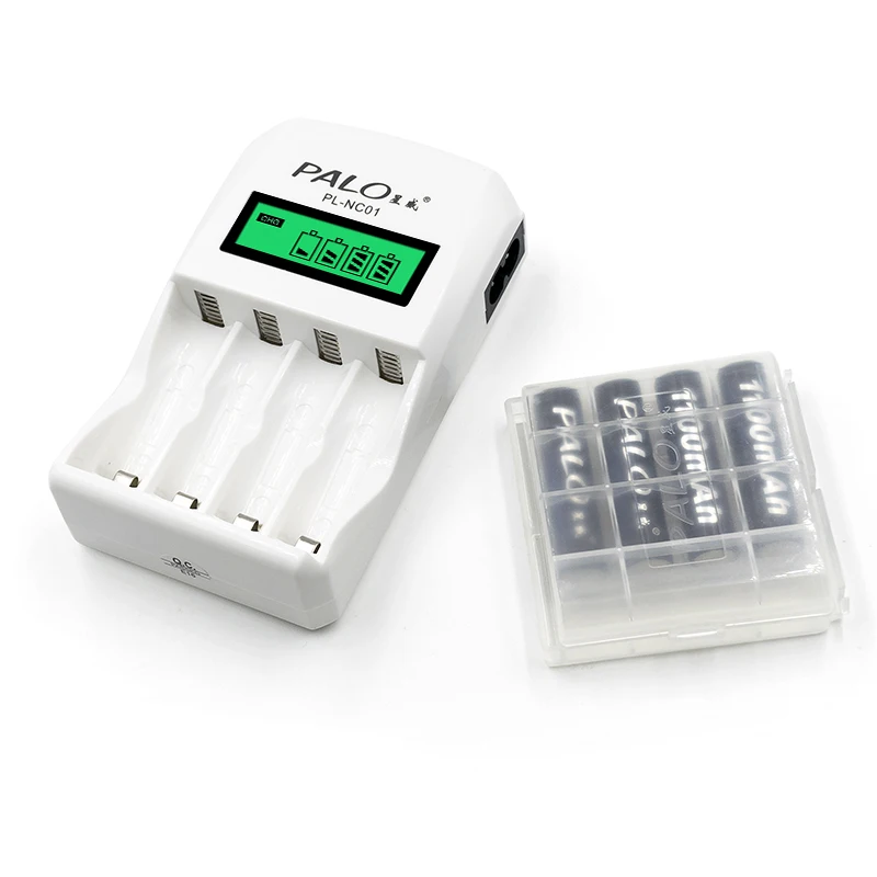 Умный ЖК-индикатор 4 ячеек зарядное устройство+ 4 шт aaa 1100mah NiMh батарея