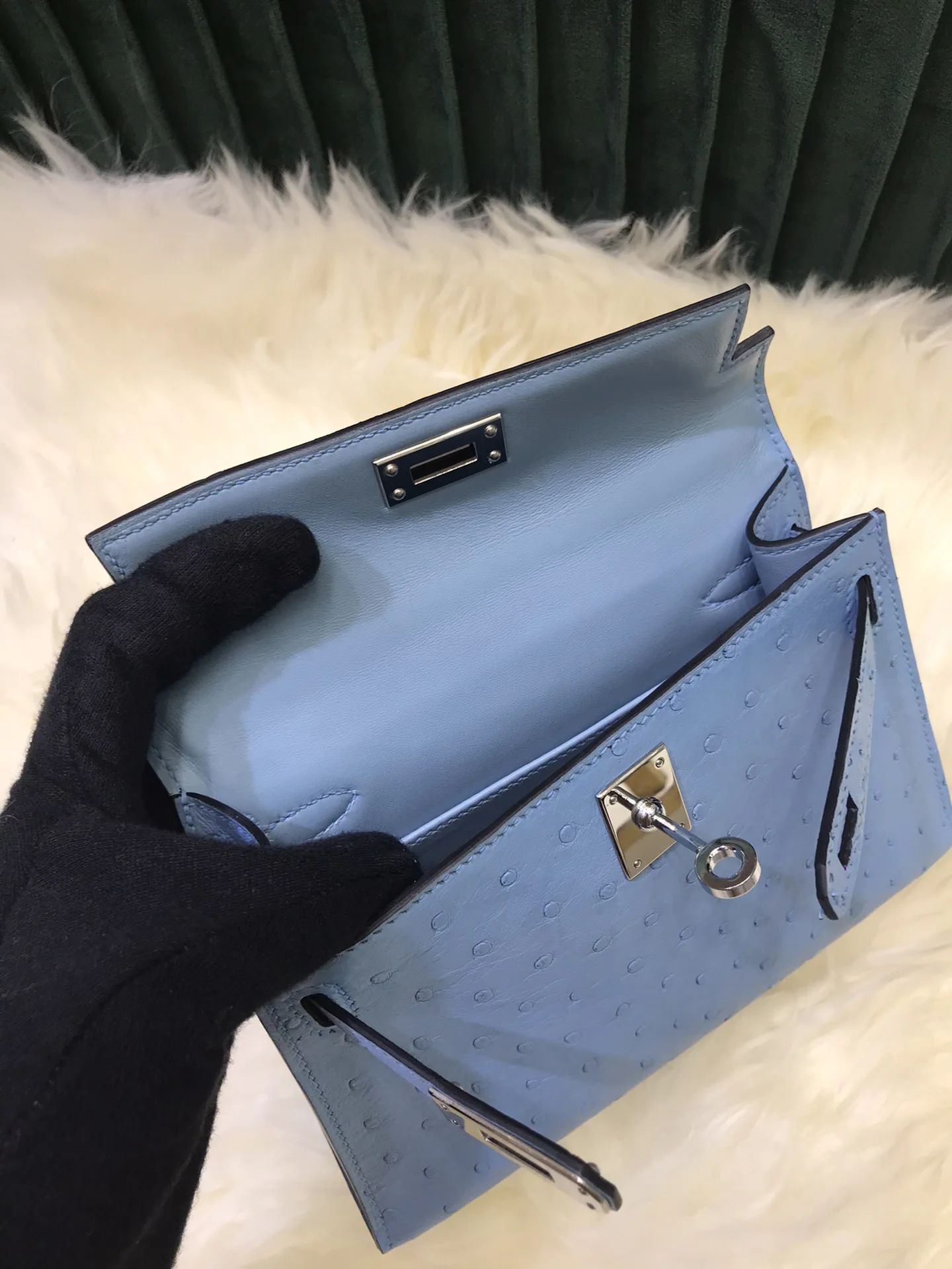 

Fully Handmade Ostrich Brand Mini Bag,19.5cm,Mini Handbag,Ostrich Luxury purse,Wax Lline Stitching, Fast delivery
