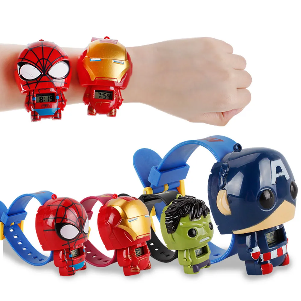 

Disney Marvel Spider-Man electronic watch cute and cute iron man cartoon Q version children's toy gift