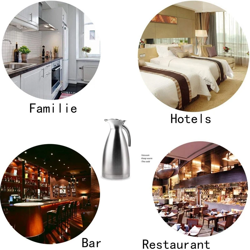 2Л вакуумный кувшин из нержавеющей стали с двойными стенками вакуумной изоляцией