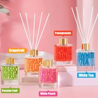 1pcs 150ml printed letters reed diffuser white peach grapefruit white tea pomegranate passion fruit for home decoration
