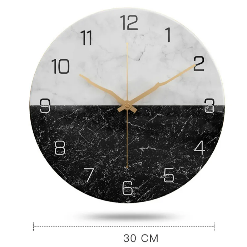 Скандинавские настенные часы с имитацией мрамора украшение для гостиной