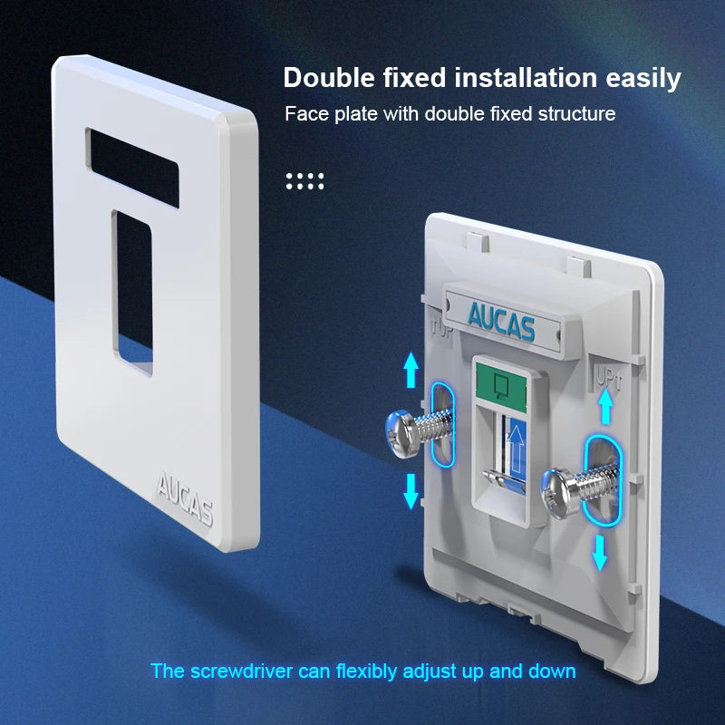 Фото AUCAS Anti-dust ABS Face Plate 5 шт. белое настенное крепление Лицевая панель с RJ45 Модульная для сети Keystone Jack Бесплатная доставка №2