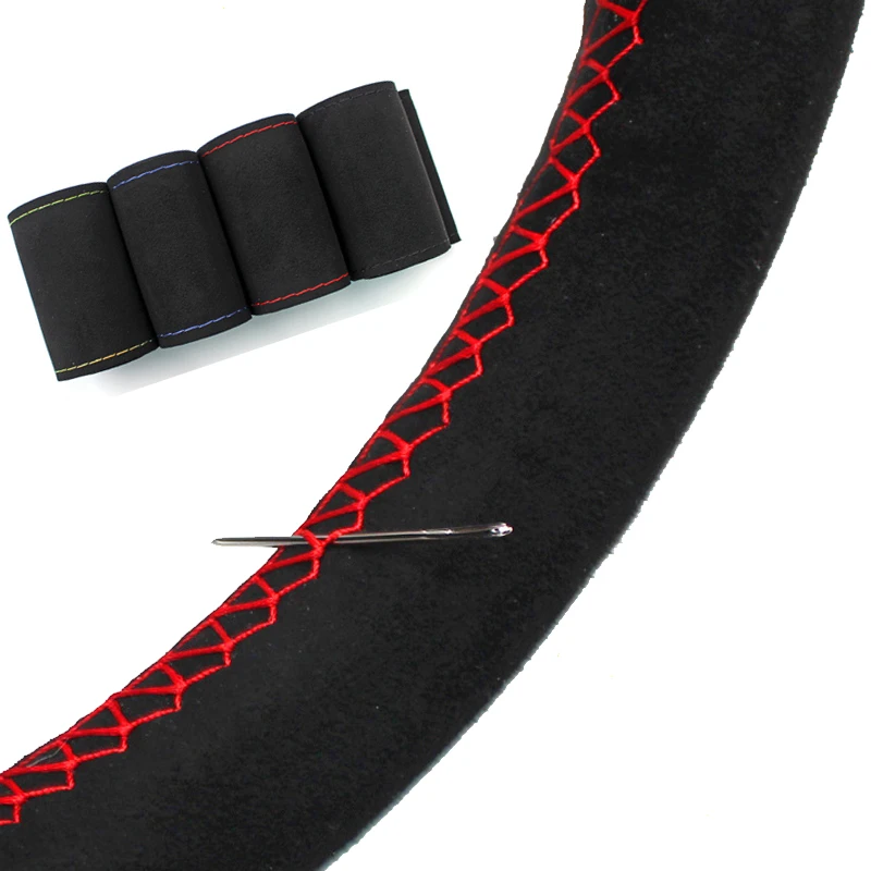 НОВЫЙ 38 см чехол рулевого колеса автомобиля DIY замша рулевое колесо