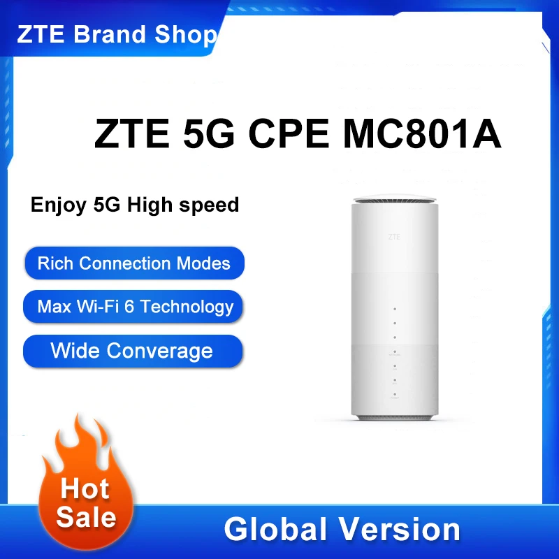 New  Original ZTE MC801A CPE 5G Router Wifi 6 SDX55 NSA+SA N78/79/41/1/28 802.11AX WiFi Modem Router 4g/5g WiFi router sim card