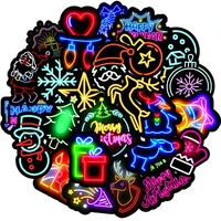 103050pcs christmas element neon stickers aesthetic diy laptop gift phone fridge waterproof graffiti decals kid sticker packs