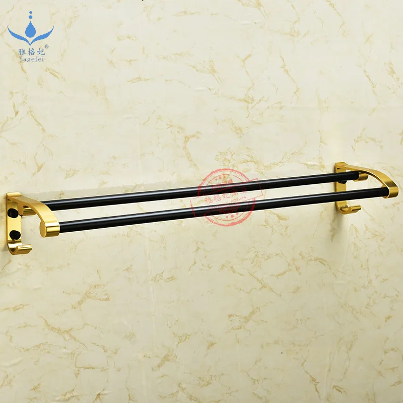 Новый стиль черно-белая вешалка для полотенец Alumimum с узором золотистая