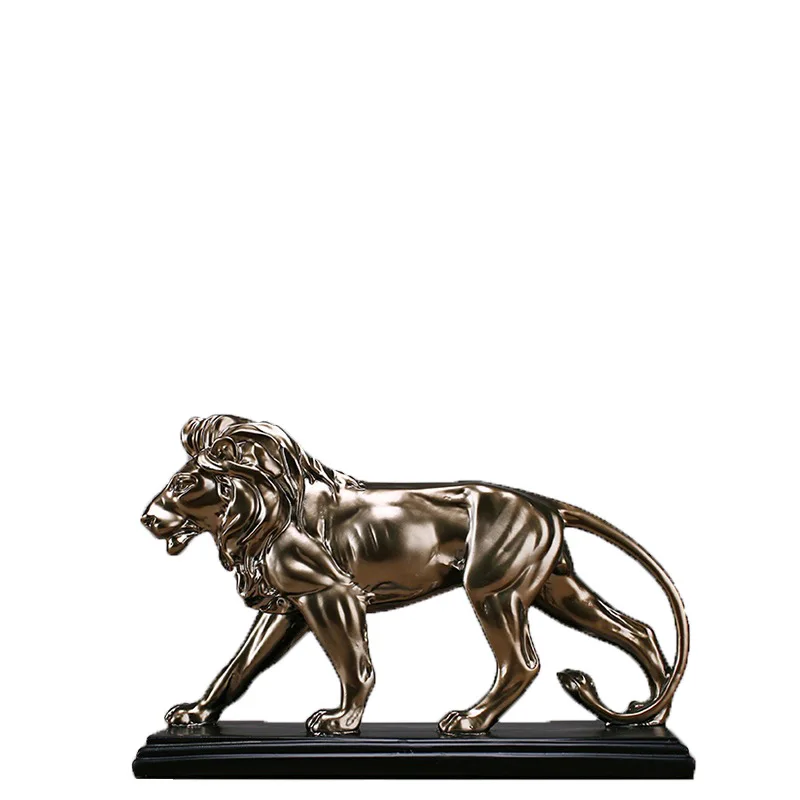 

AFRICAN FEROCIOUS LION SCULPTURE STATUE SILVER DOMINEERING ANIMAL LION HOME FURNISHINGS DECORATION R334