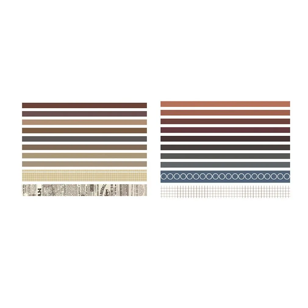 

Simple retro solid color paper tape 10 rolls diy hand account decorative stickers office learning tearable stickers