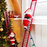2022 gift electric climbing ladder santa claus christmas ornament decoration for home christmas tree hanging decor with music