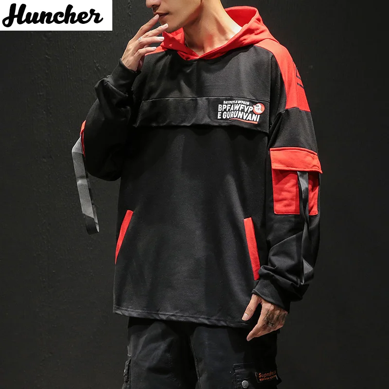 Мужская толстовка худи Huncher большого размера в стиле Харадзюку модель 2020 года