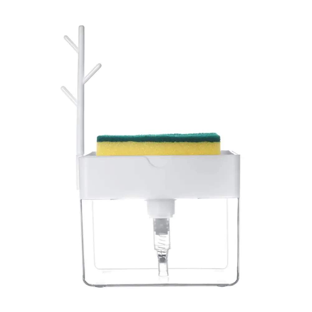 Диспенсер для мыла с держателем губки контейнер чистки жидкости Ручной пресс