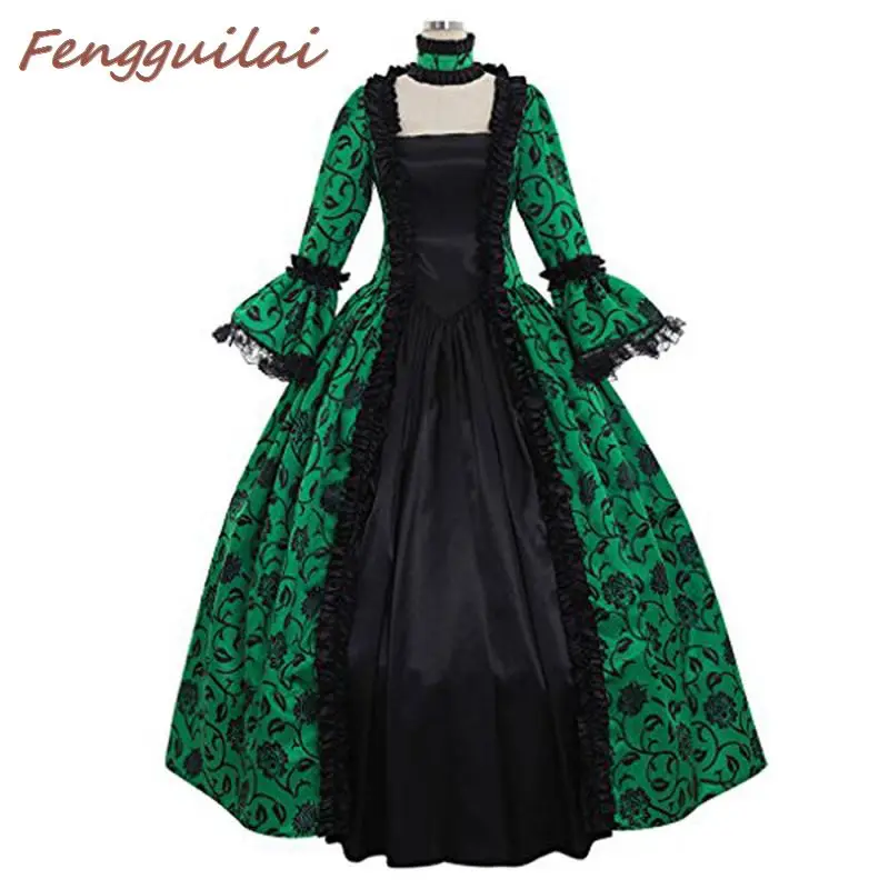 

Medieval Cosplay Costumes For Women Halloween Carnival Middle Ages Stage Performance Gothic Retro Court Victoria Dress S-5XL Red
