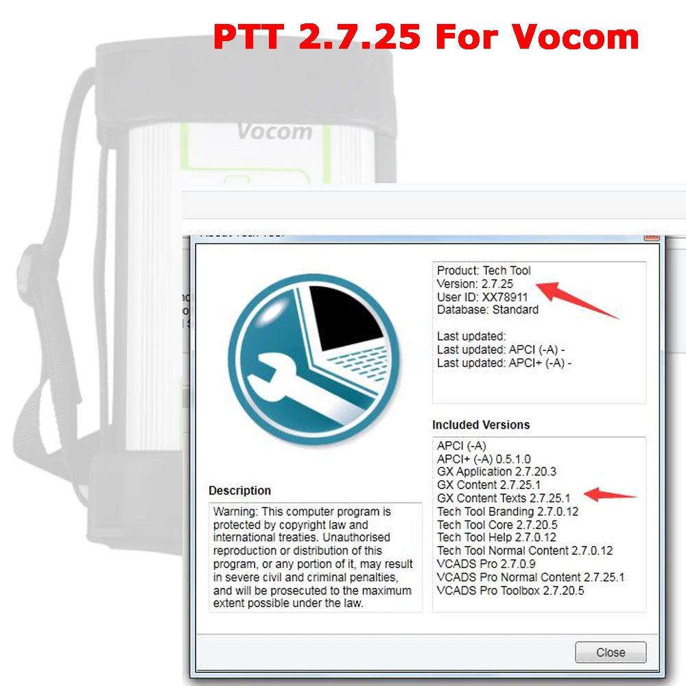 Технологический инструмент PTT 2.7.25 новое программное обеспечение vocom на жестком