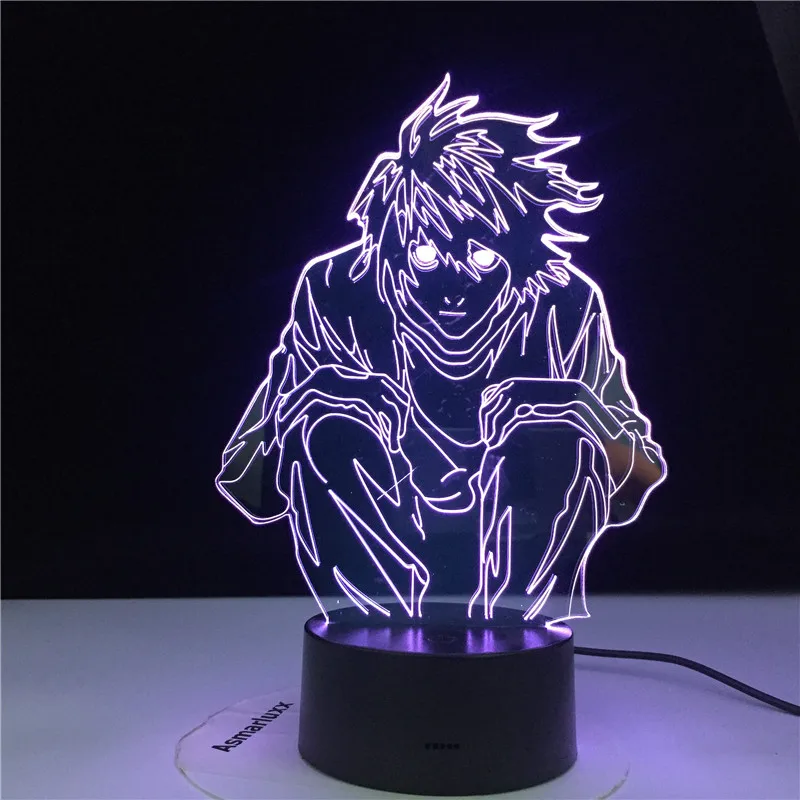 3D 4799 манга Death Note L фигурка Lawliet светодиодный ночсветильник для аниме комнаты