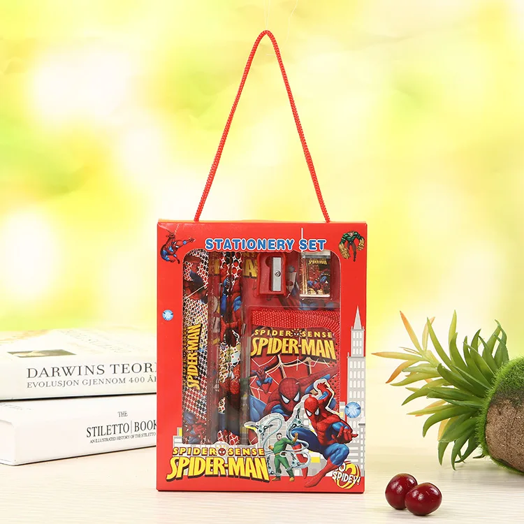 Spiderman Новое поступление мультфильм 6 шт./компл. милые «Человек-паук», с рисунками Микки и Мышь HB деревянный карандаш с бумажник подарок на день рождения для детей школьные канцелярские принадлежности - Цвет: Spiderman