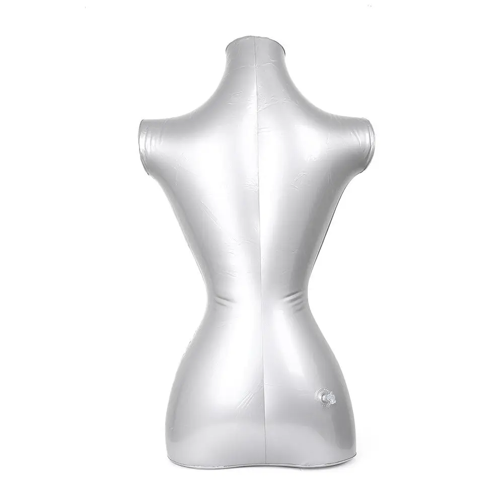 

Silver mannequin female upper body inflatable model underwear clothing display props tailor torso model base with mounting holes