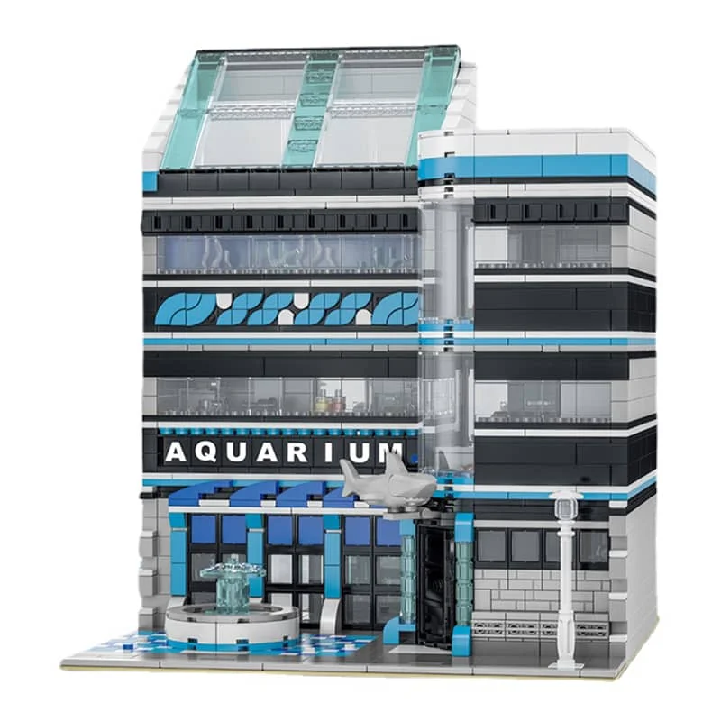 

Model Building Blocks The Aquarium Ocean Museum With 6 Action Figures Modular Street View Bricks MOC Set Gifts Toys For Children