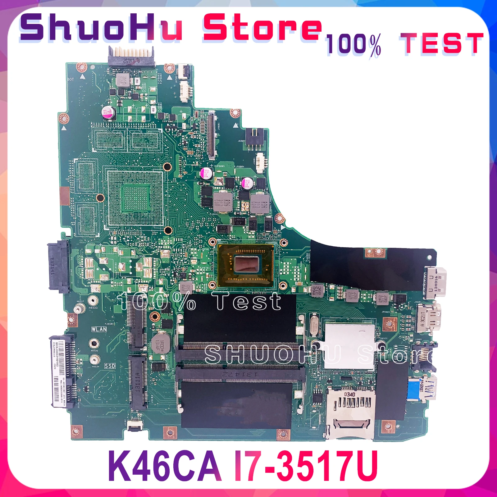 Kefu K46ca para Asus K46c K46cm K46cb A46cm Placa-mãe para Laptop Testada 100% Original Placa Principal Cpu 1007u i3 i5 i7 Placa-mãe para notebook