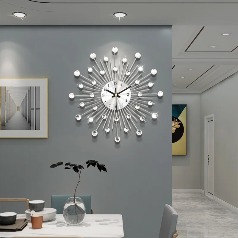 

Круглые металлические настенные часы с кристаллами, 10 дюймов