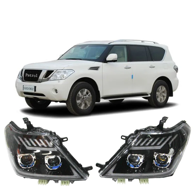 Автомобильный Стайлинг для Nissan Patrol head светильник s лампа led DRL передний объектив