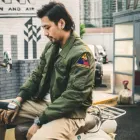 Куртка из хлопка и шерсти, свободного кроя, в винтажном стиле