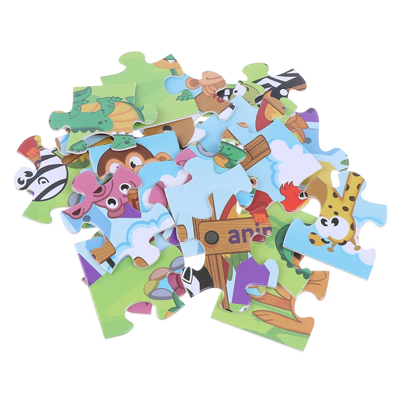24 шт. бумажная головоломка дети монтессори игрушка мультфильм лес Животное