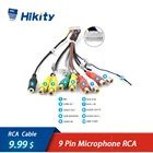 Hikity оптовая продажа 9-контактный выходной кабель RCA внешний 3,5 мм микрофонный адаптер кабель для универсального Android 2 Din автомобильного стерео радио