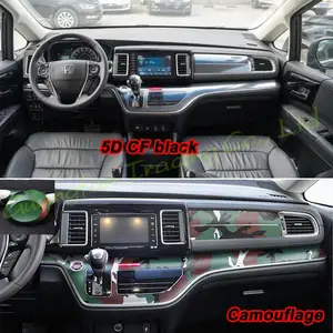 3d 5d carbon fiber car styling interior cover console color sticker decals products part accessories for honda odyssey 2015 2021 free global shipping