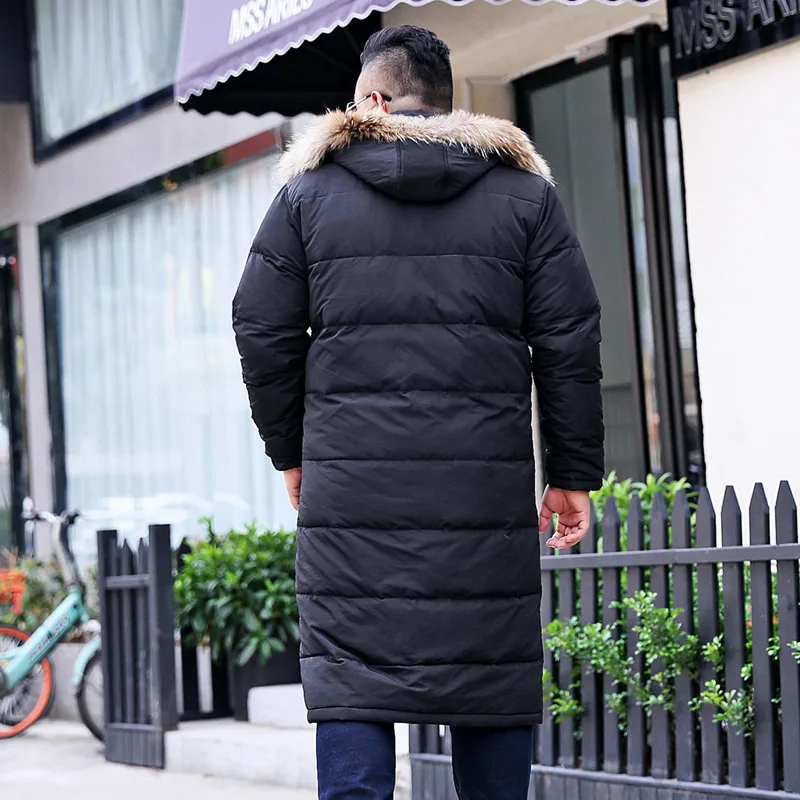 Удлиненный мужской пуховик очень большого размера 13xl обхват груди 185 см плюс