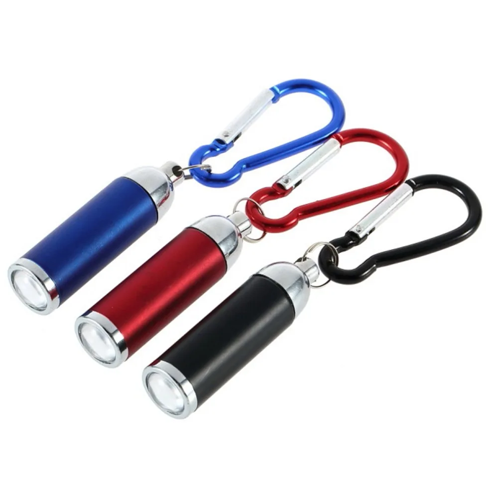 

1pc Mini LED flashlight torch clip camp key chain Carabiner no battery Camping Hiking Outdoor Tools Hot