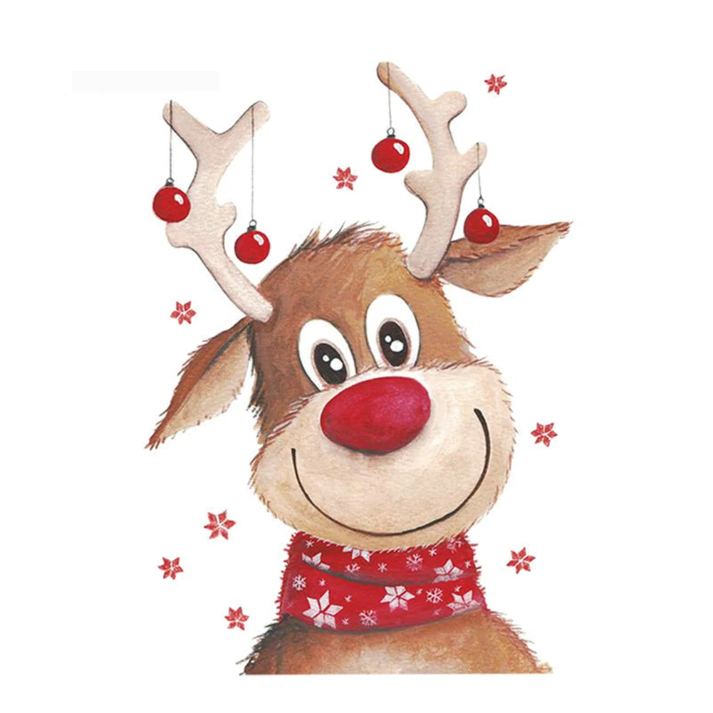 Наклейка простые в использовании рождественские аксессуары с оленем Детская