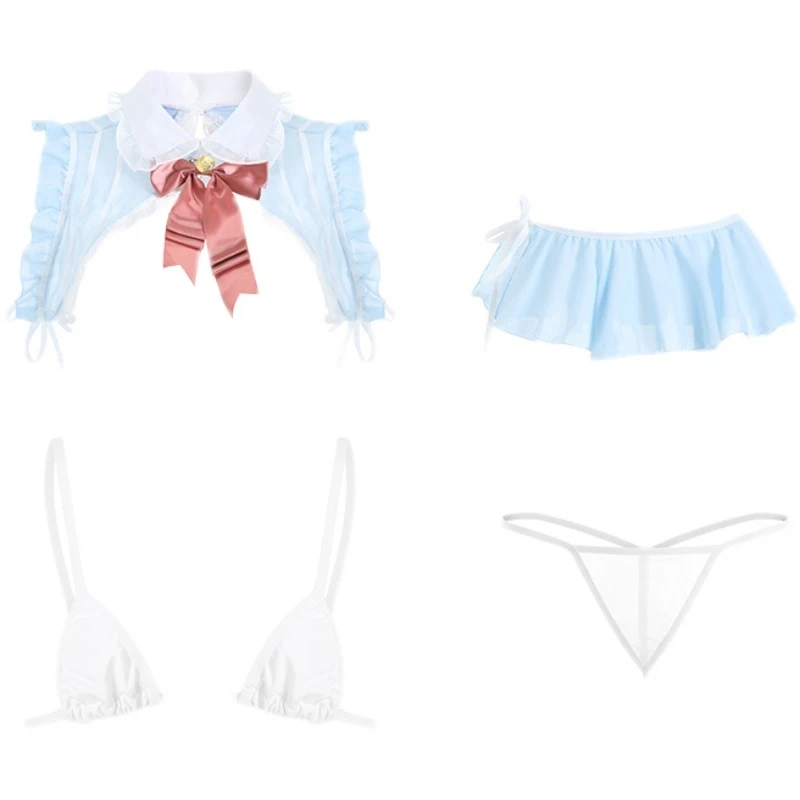 

Sexy Halter Nurse Bunny Cos Underwear Maid Costume Cute Princess Uniform Bra Panties Set Temptation
